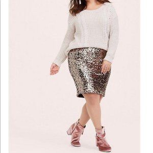 Torrid CHAMPAGNE SEQUIN MINI SKIRT